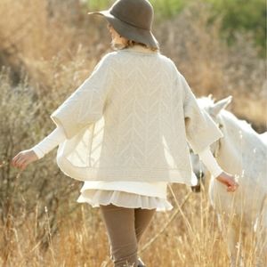 Peruvian Connection Tampico Kimono Cream Sweater Cardigan
